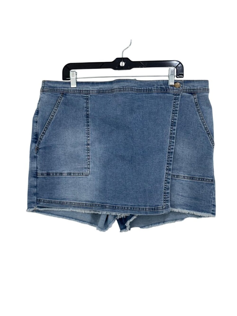 Jessica Simpson Womens Denim Short Skort Size 16/33 with Pockets & Frayed Hem